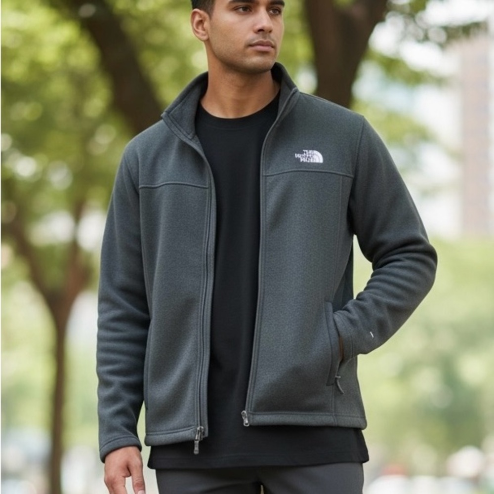 North Face Skyline Full-Zip XL Fleece Jacket NFOA5G5W Dark Gray Heather NWOT
